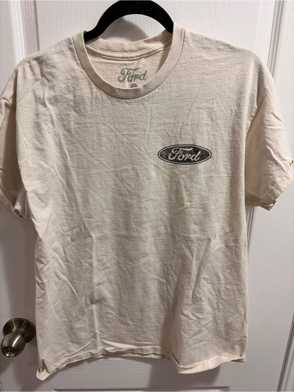 Ford Cream Short Sleeve Logo T‑Shirt